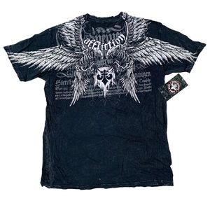 Vintage rare affliction birds of prey graphic t shirt size 2XL